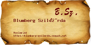 Blumberg Szilárda névjegykártya